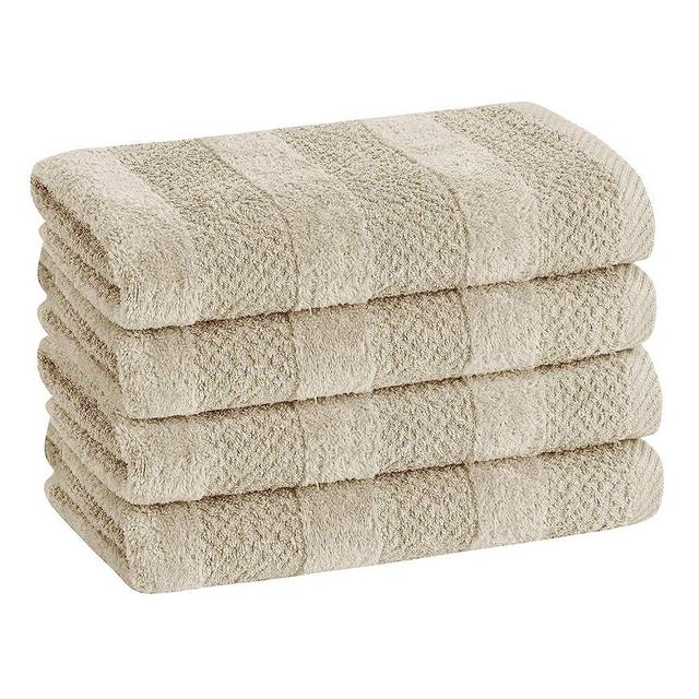 CANNON Shear Bliss Quick Dry 100% Cotton Bath Towels (30" L x 52" W), Slim Lightweight Design, Textured Dual Weave, Low Lint Absorbent (4 Pack, Oatmeal)…