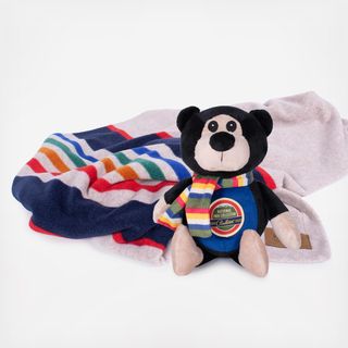 Yellowstone National Park Pet Blanket with Plush Bear Toy Set