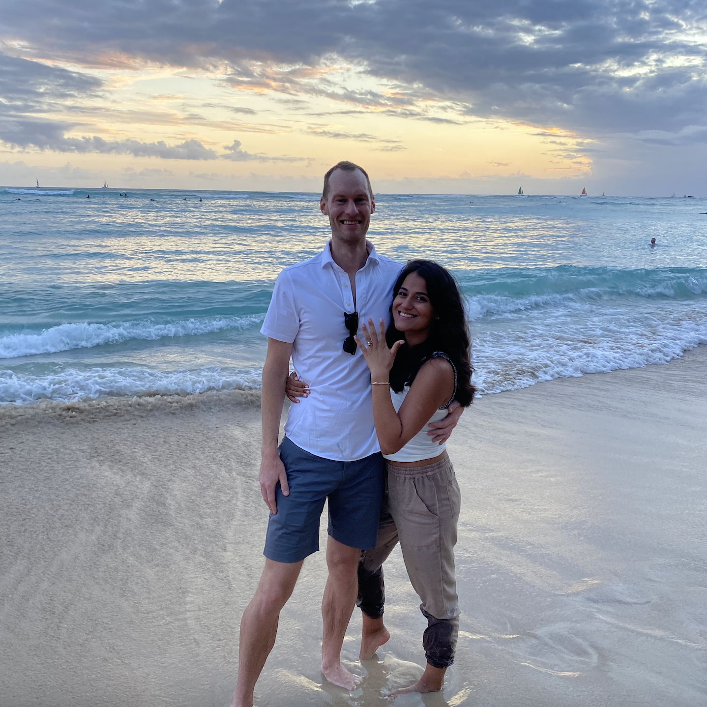 Honolulu, 2021 (right after getting engaged!)