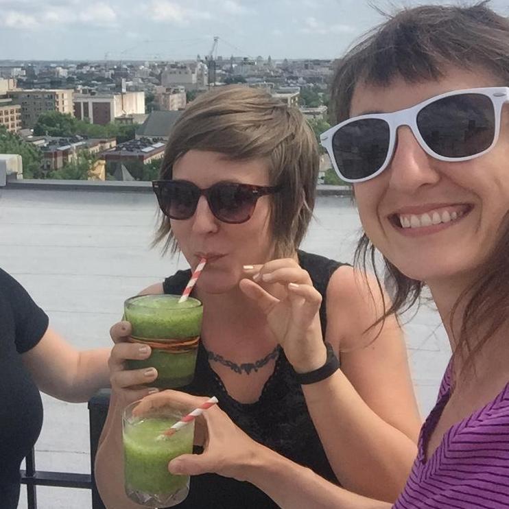 Summer drinks on our rooftop in DC
