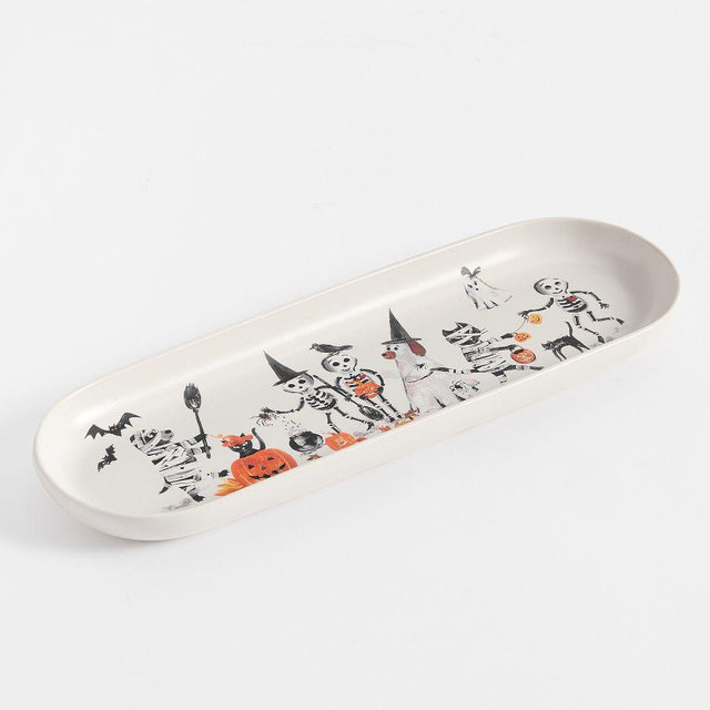 Doug & Friends Stoneware Cookie Platter - White Multi