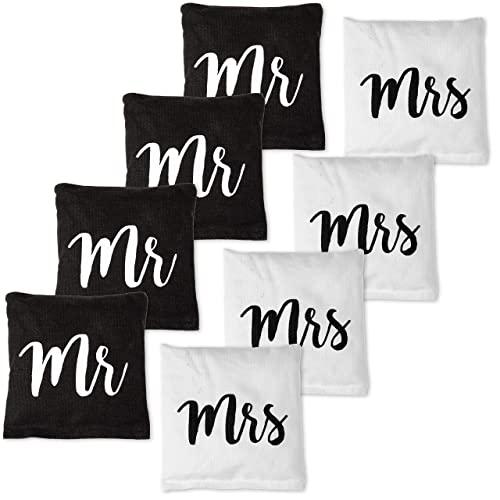 Premium Weather Resistant Duckcloth Cornhole Bags - Set of 8 Bean Bags for Corn Hole Game - Regulation Size & Weight