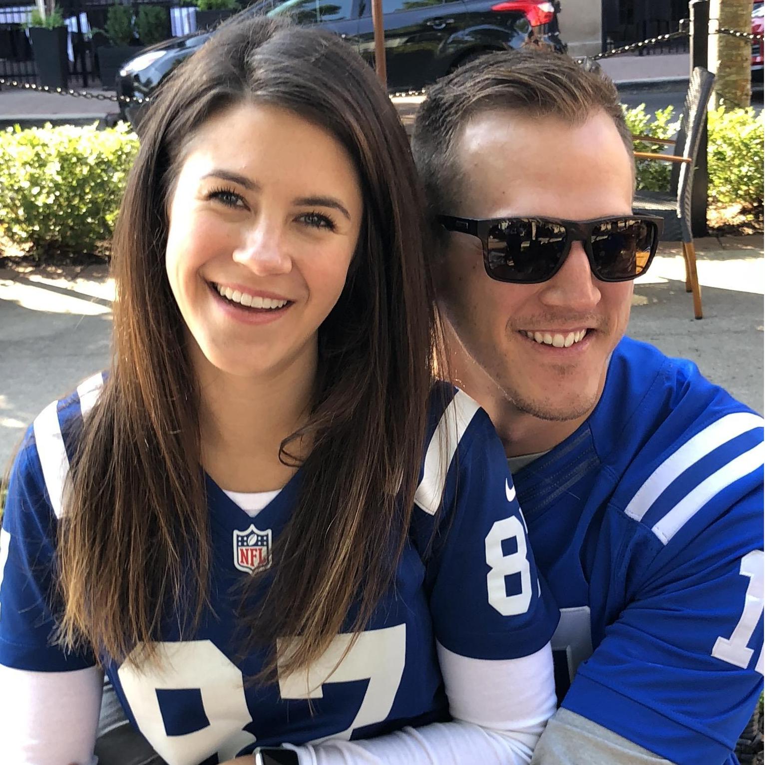 Kelsey and Jared love cheering on the Colts together, even during losing seasons.