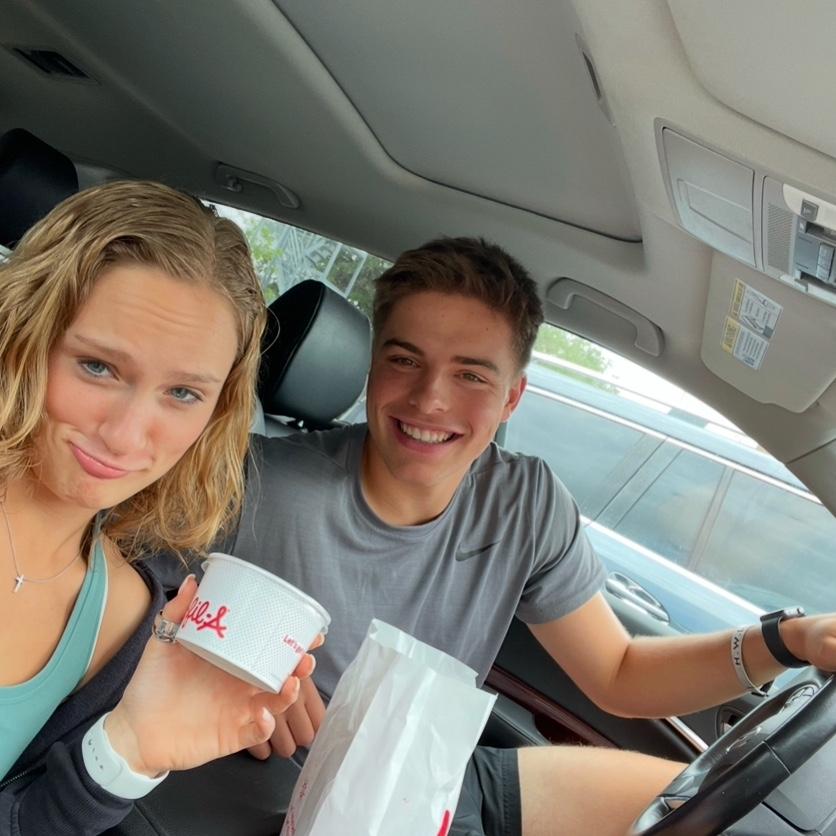 Lot of lunches like this in the year long distance! Ben would come home from college every 2-3 weeks, and sometimes if he got home early enough on Friday he would bring Kylee lunch at Bowie.