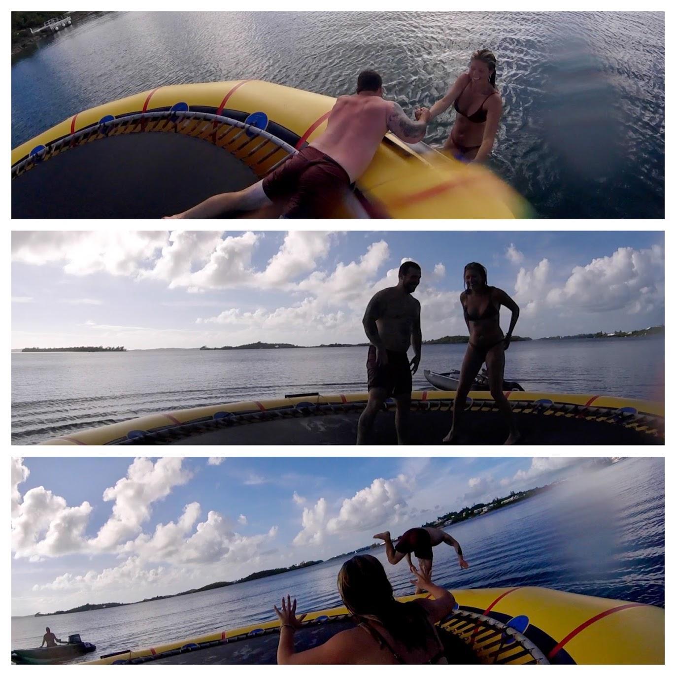 Sneaking onto someone's water trampoline
Bermuda -  September 2017