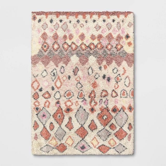 5'x7' Alexandra Diamond Moroccan Hand Tufted Shag Area Rug - Opalhouse™
