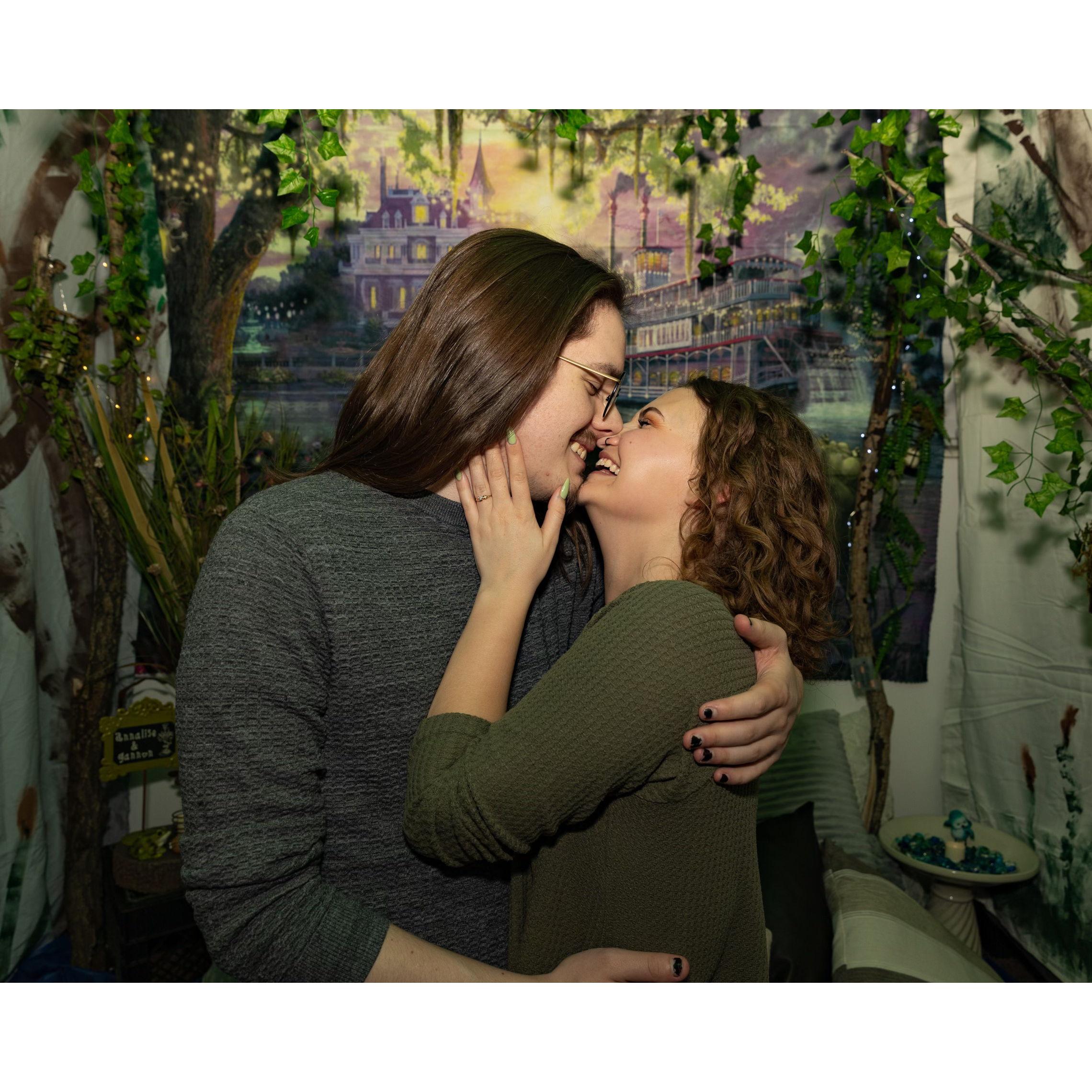 A photo of us right after we got engaged