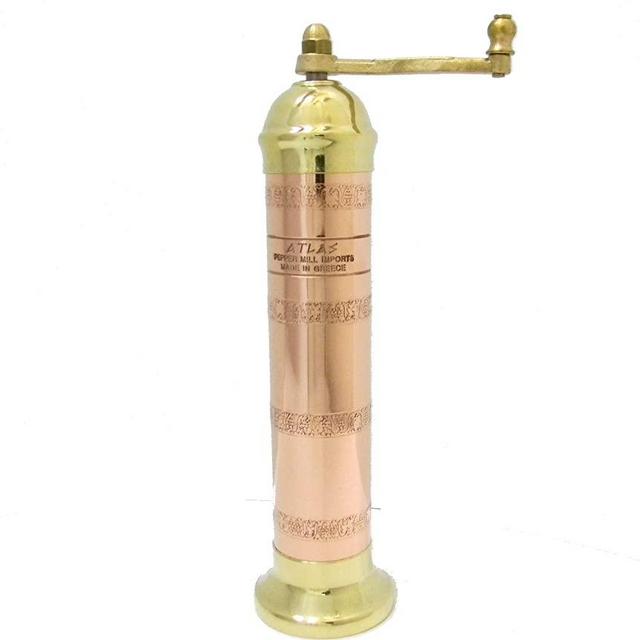 Pepper Mill Imports Atlas Salt Mill, Copper/Brass, 9"