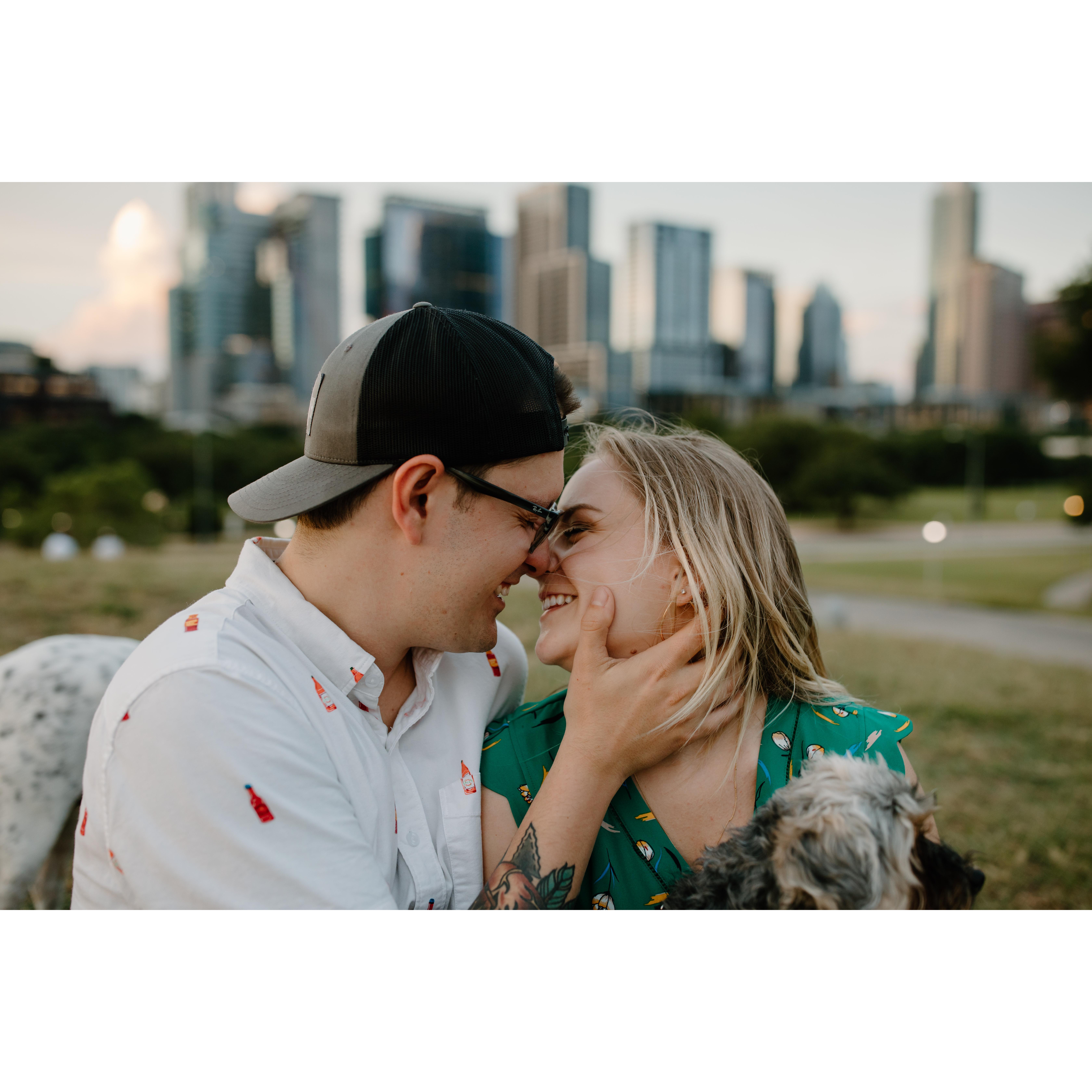 Our engagement photos - Quinn and Ian are never far away