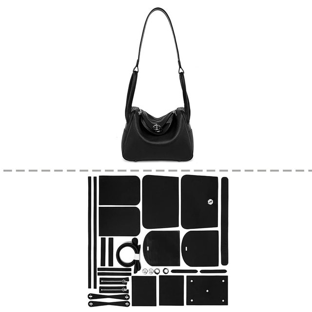 POPSEWING DIY Bag Kit LD Luxury Tote Bags for Women, Unique Gifts for Girlfriend, Romantic Leather Shoulder Bag Kit, DIY Handmade Crossbody Bags for Personalized Gifts (Large, Black)