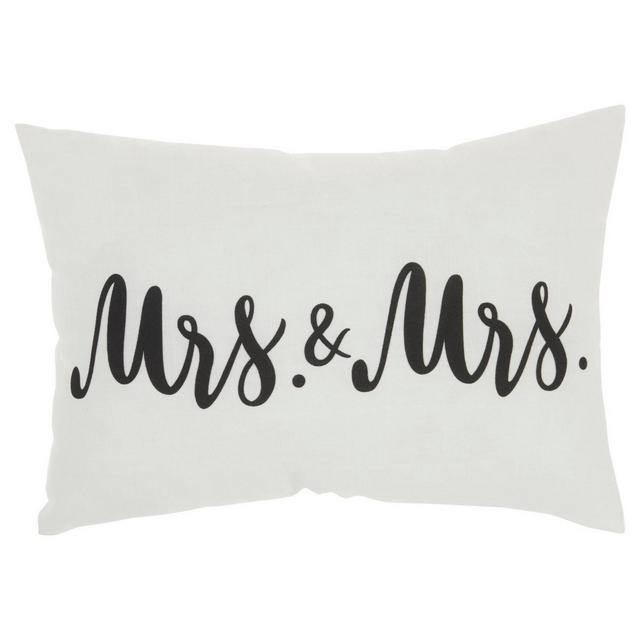14"x20" Mrs. & Mrs. Throw Pillow White - Kathy Ireland Home