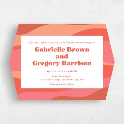 Pink Diamond Wedding Invitation - Laula Landscape