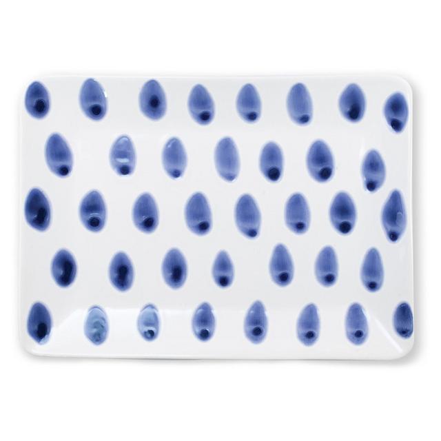 viva by VIETRI Santorini Dot 11-Inch Rectangular Platter