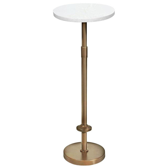 Verssure Martini Table Height Adjustable, Drink Tables for Small Spaces, Round Side Table, Tiny Side Tables for Living Room, Bedroom, Cocktail (White)