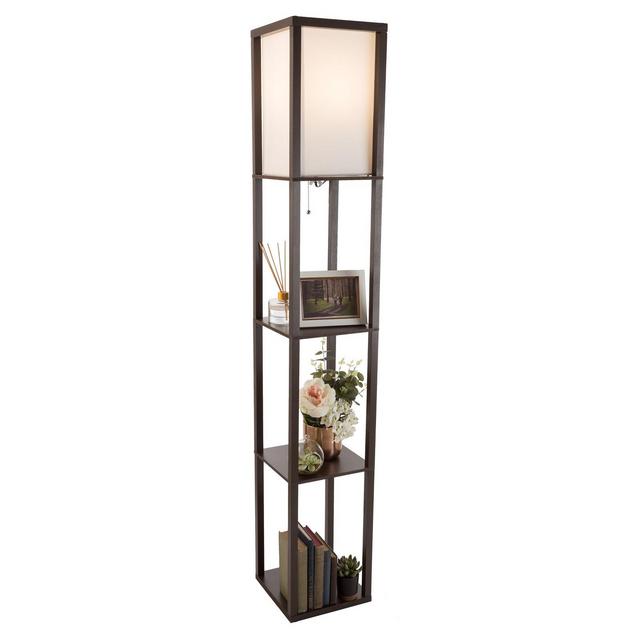 Torchiere Floor lamp Brown (Includes Energy Efficient Light Bulb)- Lavish Home