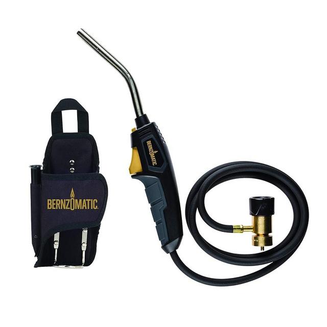 Bernzomatic BZ8250HT Reach Hose Torch, Trigger-Start Hose Torch with Included Holster For Fuel Canister, Red