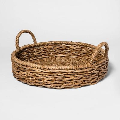 Chunky Seagrass Woven Serving Tray Beige - Threshold™
