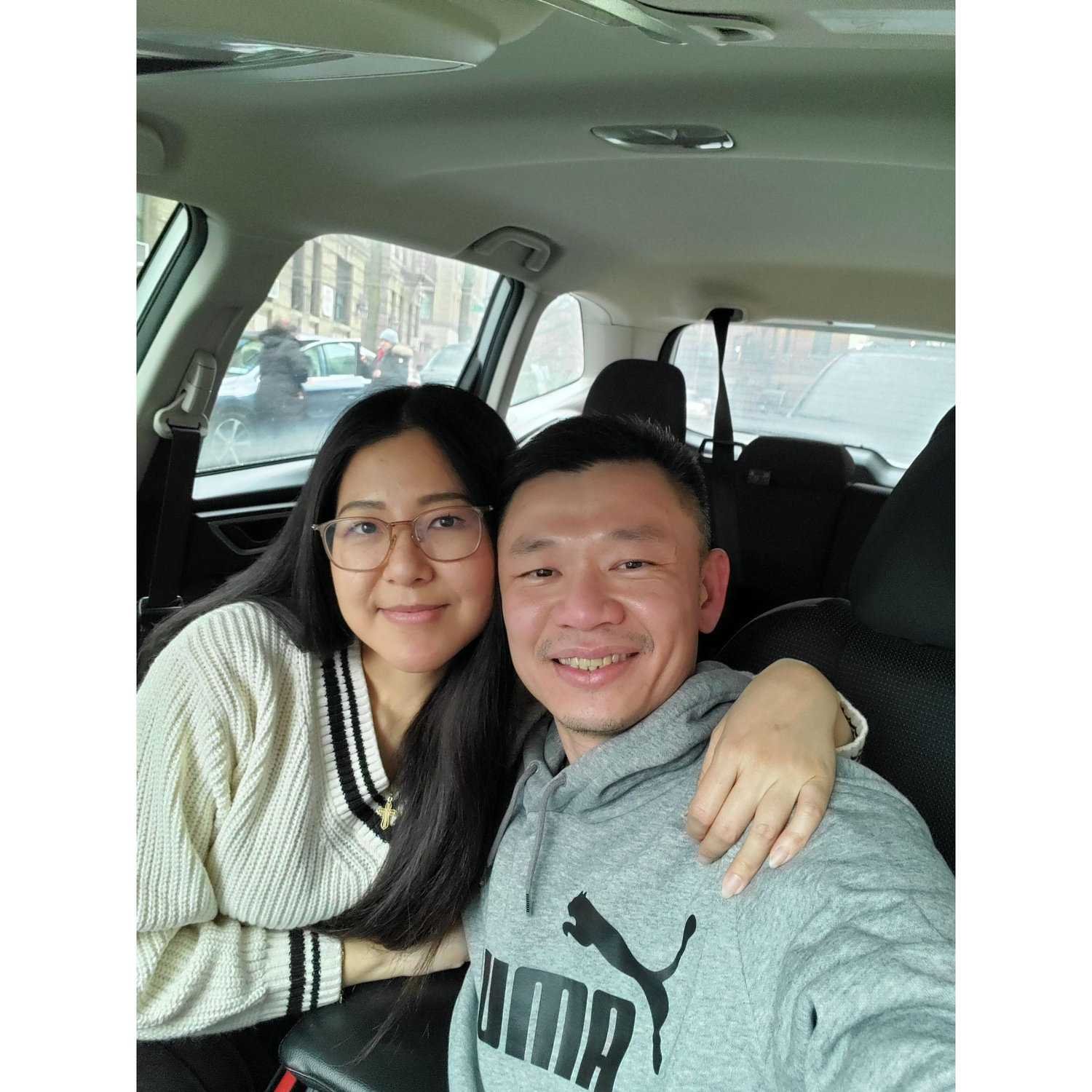 The beginning of our journey, our first photo as a couple