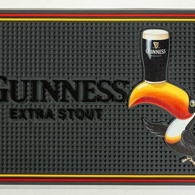 Guinness Bar Mats for Countertop - 18x12 Inches, Bar Accessory Gilroy Art Toucan for Home or Pub