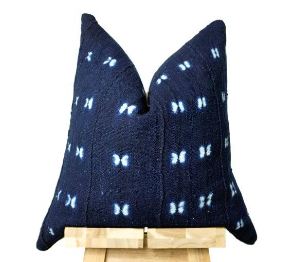 African Indigo Mudcloth Pillows from Etsy (2)