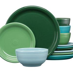 Mixed Aegean Bistro Coupe 12-Piece Dinnerware Set, Service for 4