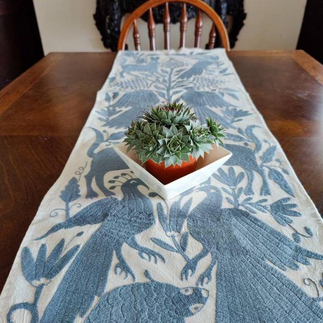 Mexican Gray Otomi Tenango Embroidery...