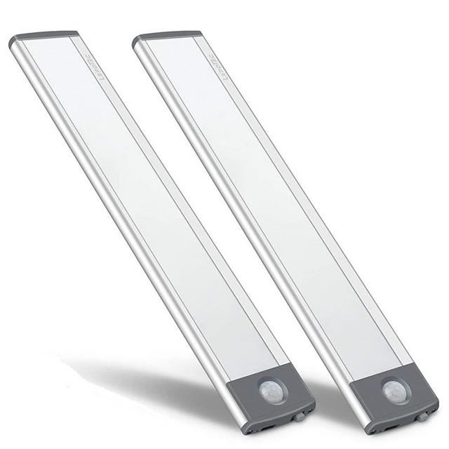LED Motion Sensor Cabinet Light,Under Counter Closet Lighting, Wireless USB Rechargeable Kitchen Night Lights,30-LED Battery Powered Light,Uniform Light for Wardrobe,Closets,Cabinet,Cupboard-2Pack