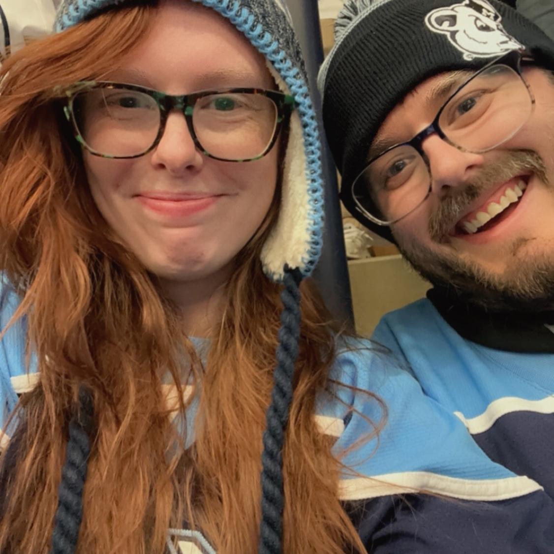 We LOVE going to hockey games. Even if Matthew supports the wrong college team. GO UMAINE!