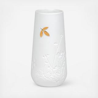 Porcelain Stories Leaf Vase with Gold Accent