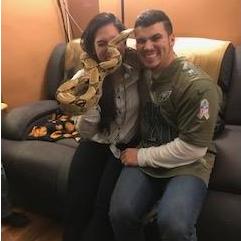 At a party for hours then all of a sudden someone walks down with this big python