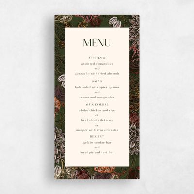 Green Greenery Wedding Menu - Harlow