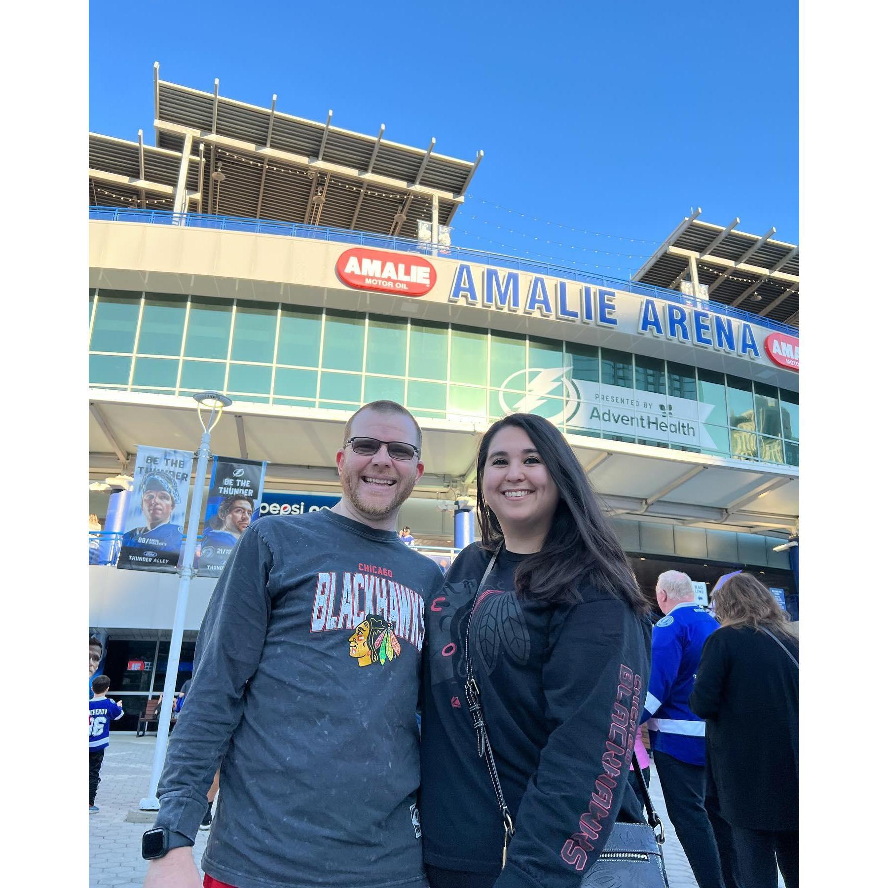Brought Tom to his first hockey game!