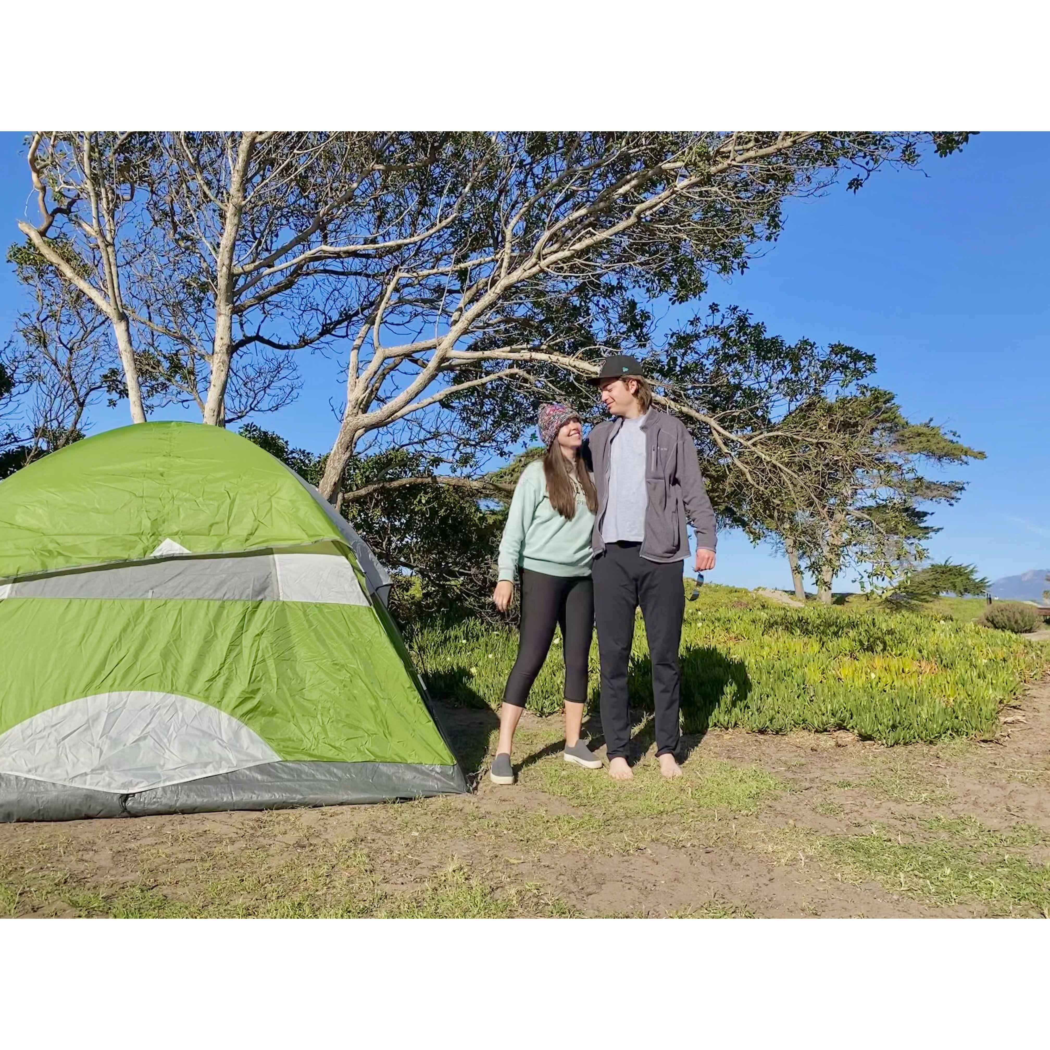 Our first weekend away together. Camping on the beach in Santa Barbara.