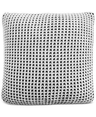 Two-Tone Knit 20" Square Decorative Pillow, Created for Macy's