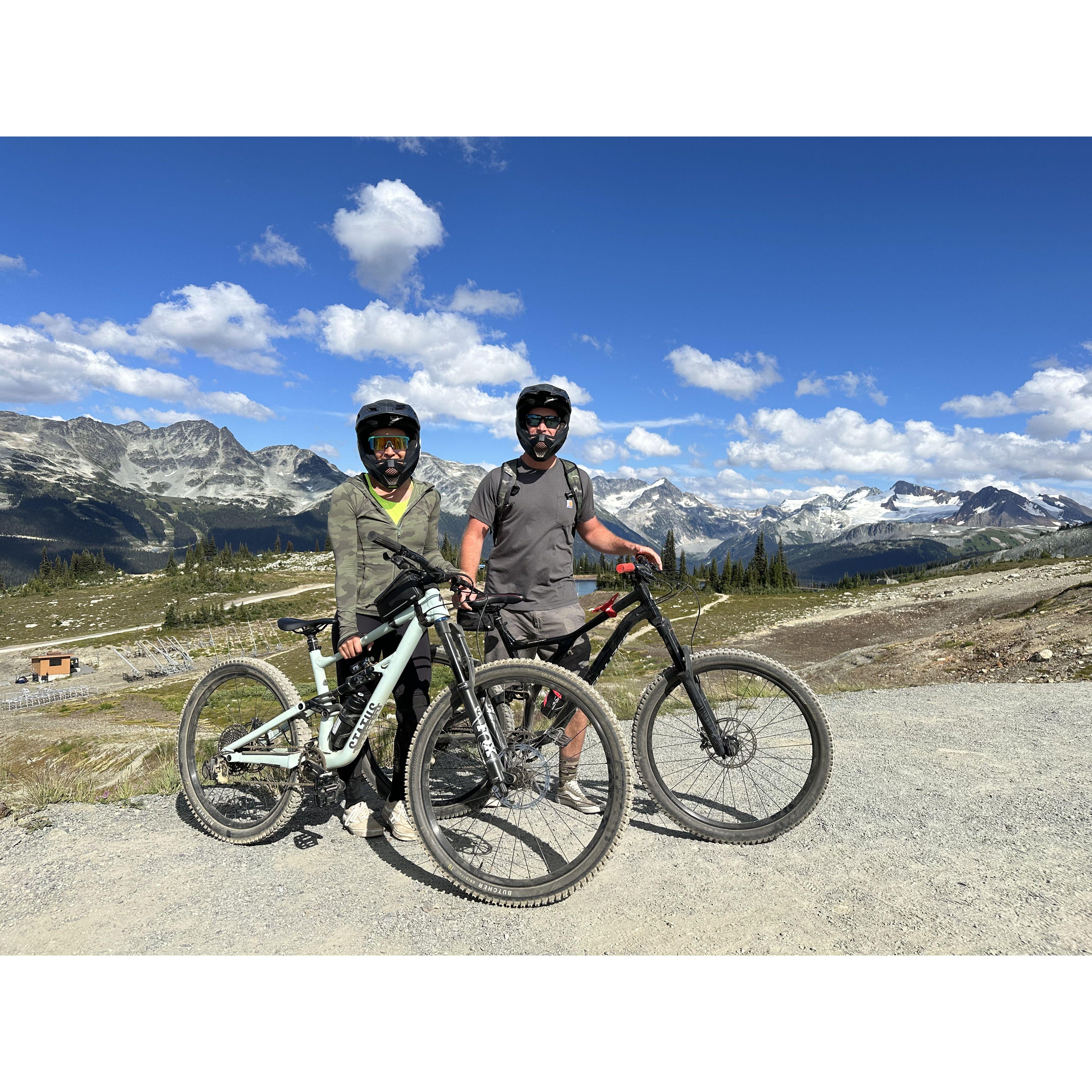 Mountain biking in Whistler, BC, Canada where we also ski in winter!