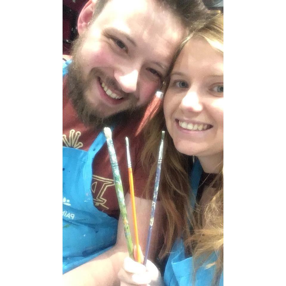 Our first wine and paint nights! By far one of my favorite date nights.