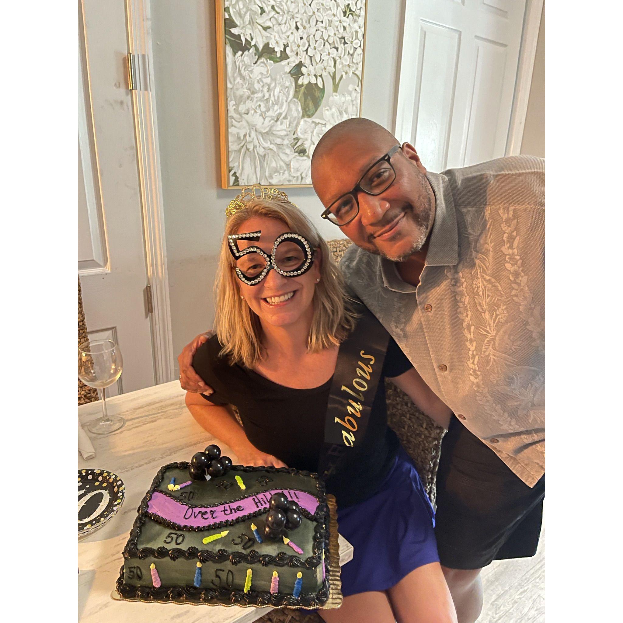 After moving to Florida in 2020, we celebrated my 50th birthday in 2021 with neighborhood friends who threw me a surprise birthday!