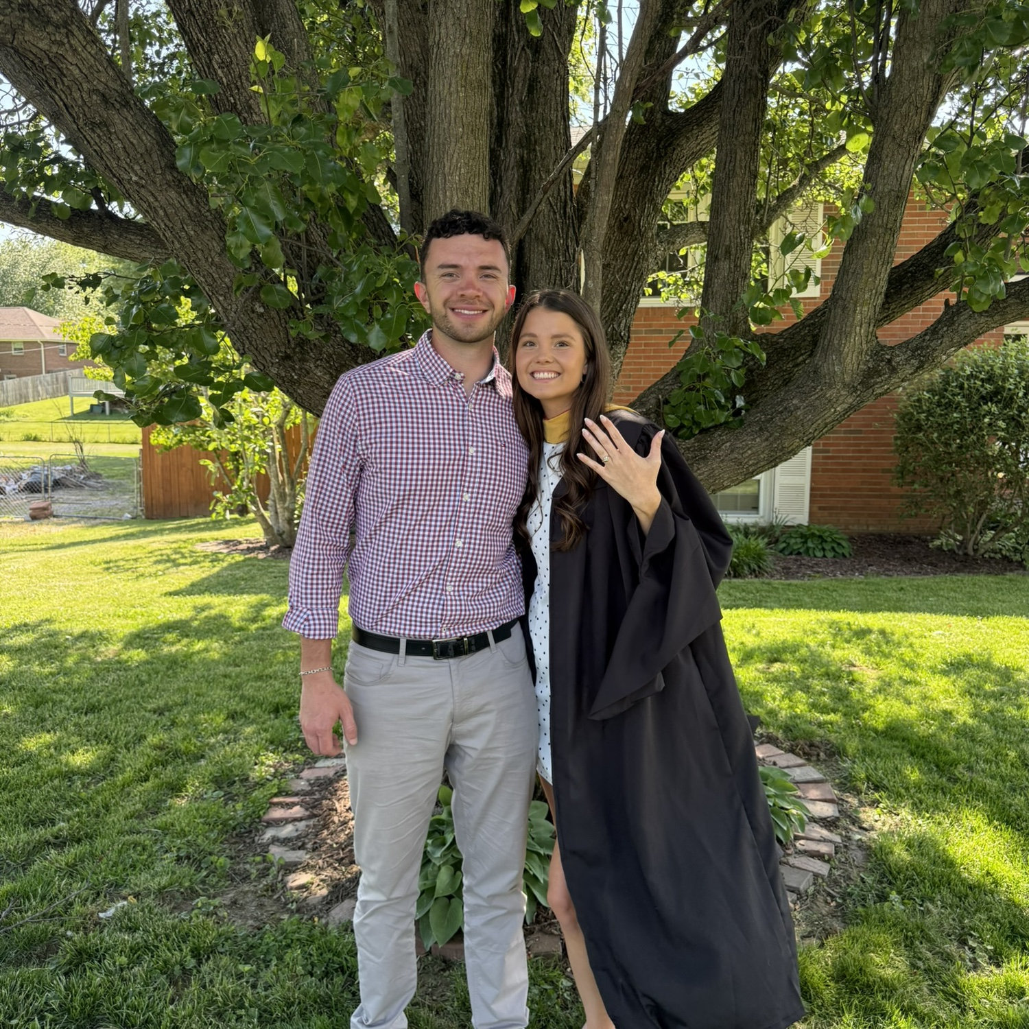 Graduation with an engagement ring on!