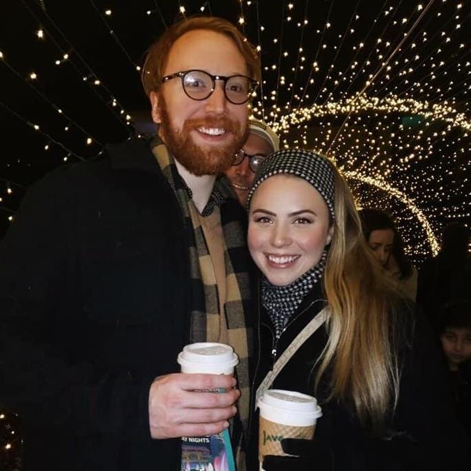 Date night at the Botanical Gardens for Christmas, and the first of many photos to be photobombed by my father.