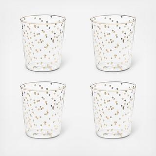 Bubbly Double Old Fashioned Bar Glass, Set of 4