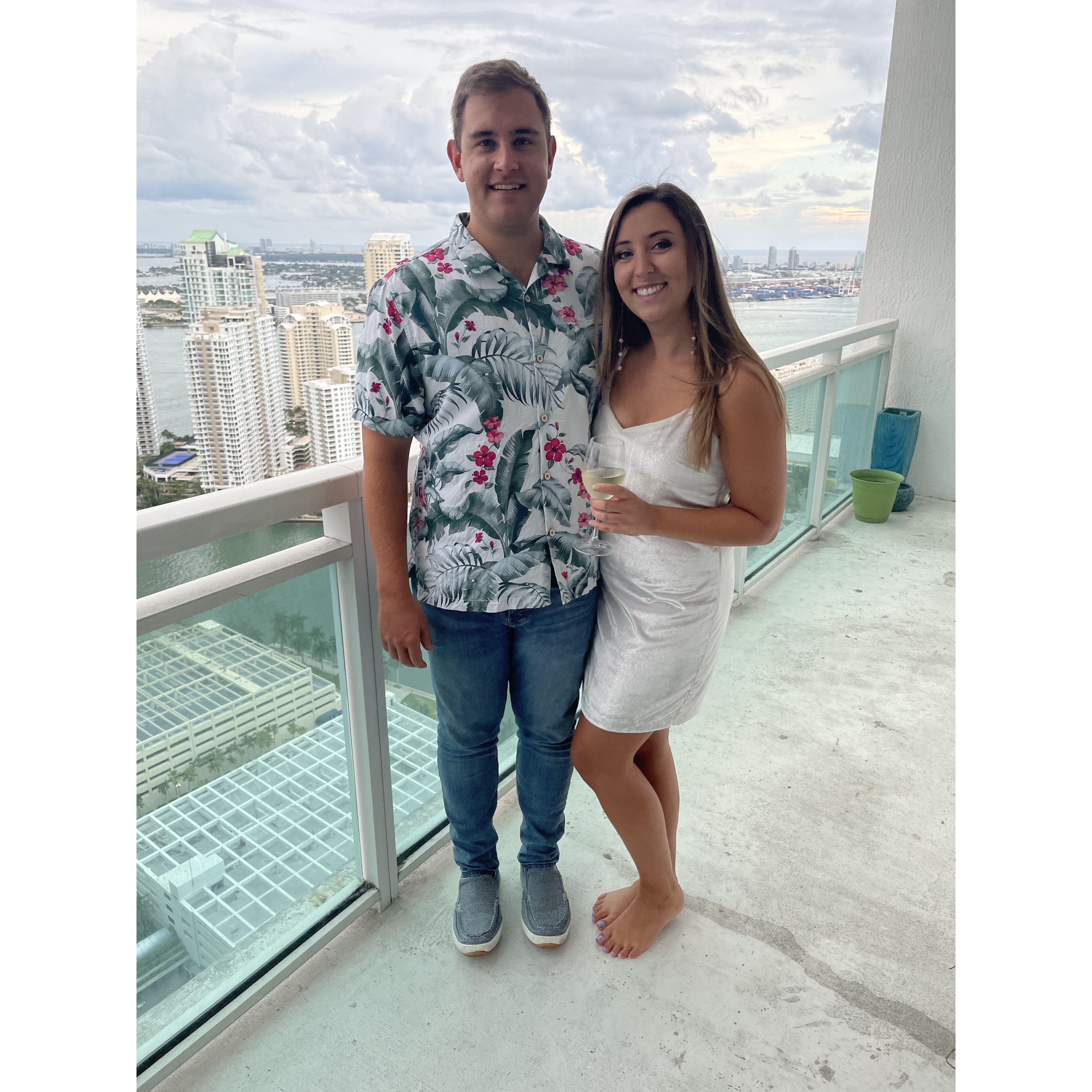 Fred and Jordan treasure the beautiful view and the memories they made from their Brickell Apartment. But celebrate their next adventure before they move to the Palm Beaches!