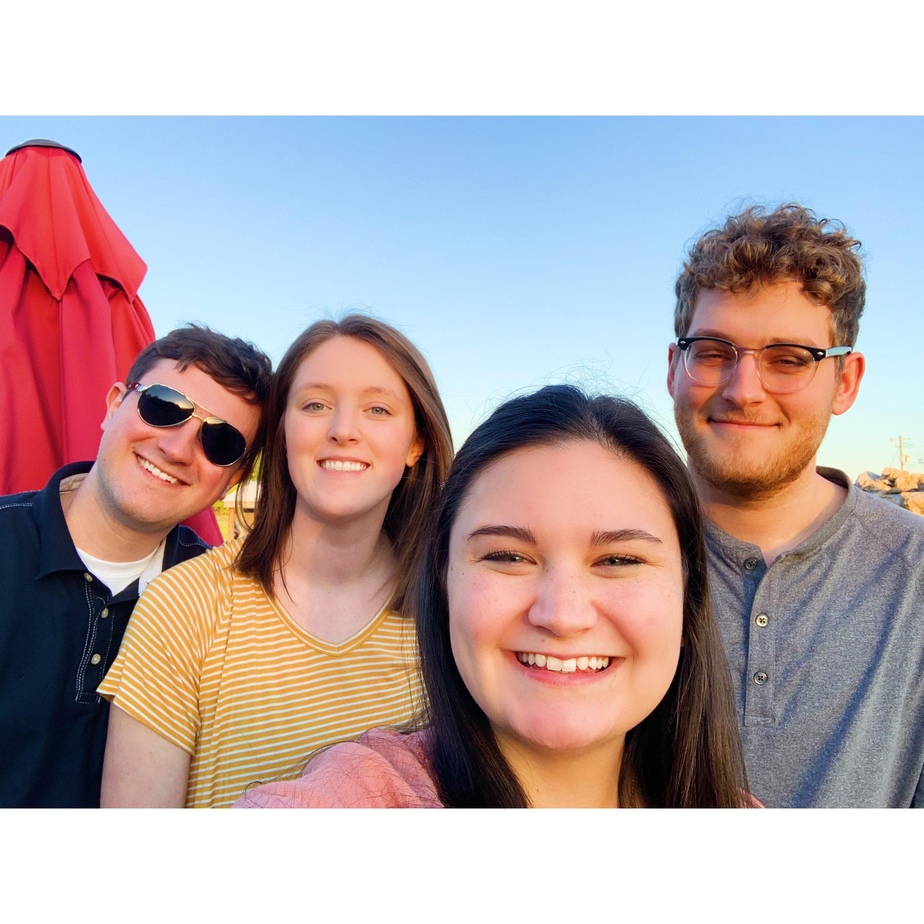 5/7/2021: Double dates with friends, bridesmaid Liz and Caleb!