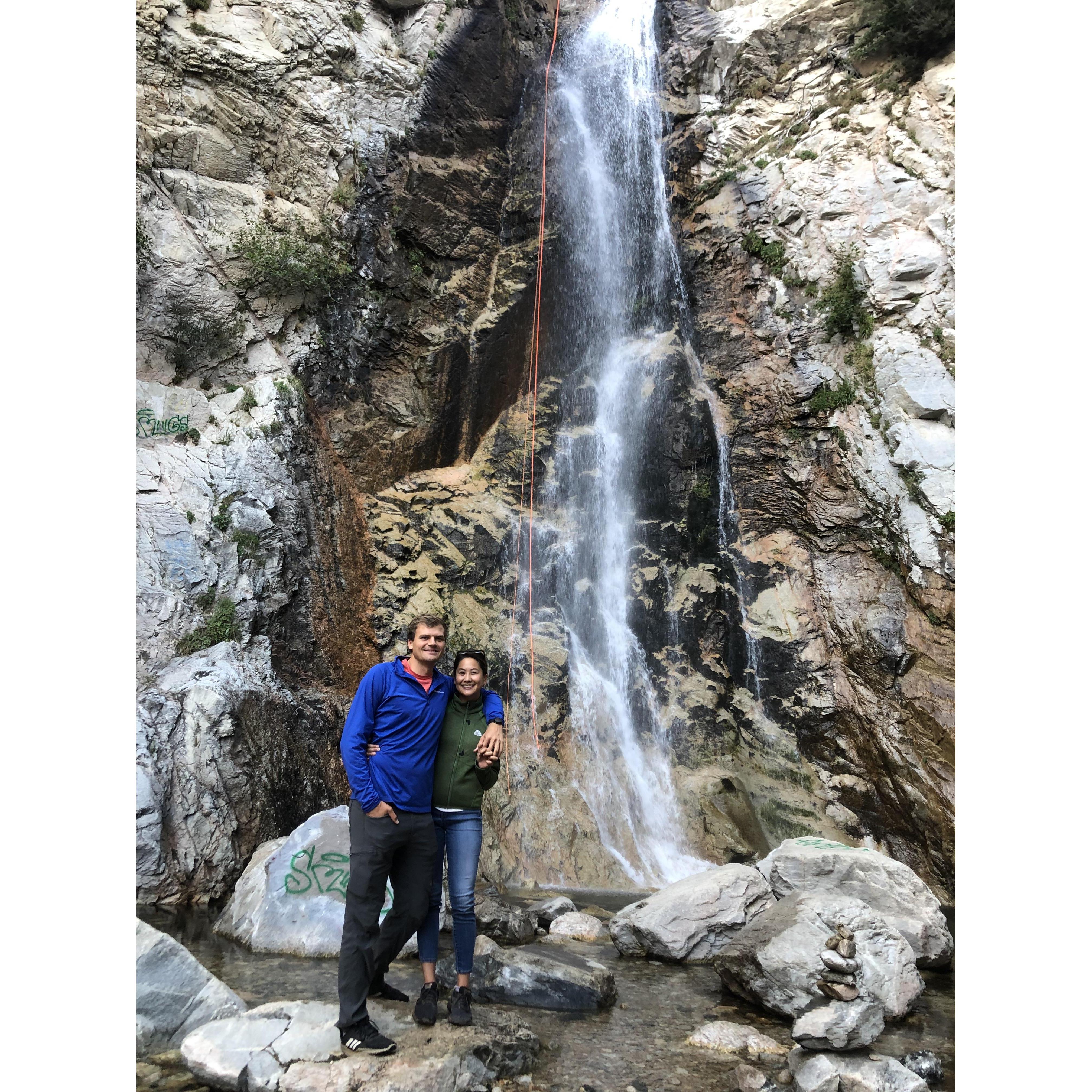 Hiking up to Forest Falls and cooling off in the mist about 30 minutes from Loma Linda.