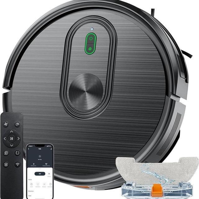 XIEBro Robot Vacuum and Mop Combo, 2 in 1 Robotic Vacuums Cleaner with 3200Pa Max Suction, App/Wi-Fi/Voice, Robot Vacuum with Schedule, Self-Charging, Slim, for Pet Hair, Hard Floor, Carpet