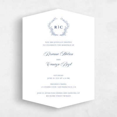Blue Diamond Wedding Invitation - Eleanora Classic