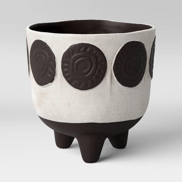 Small Indoor/Outdoor Stoneware Planter Gray Circles - Opalhouse™ designed with Jungalow™