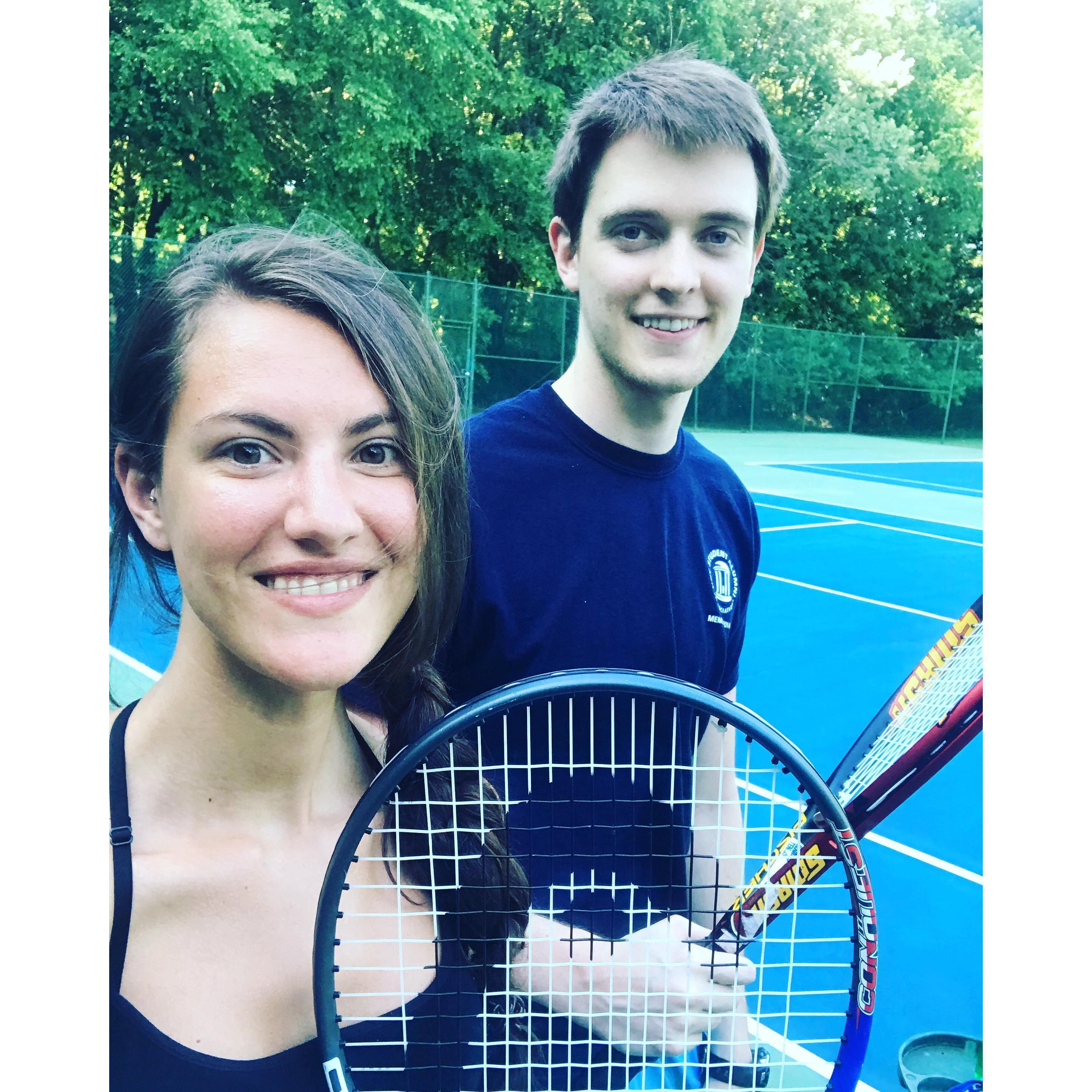 When he taught me how to play tennis