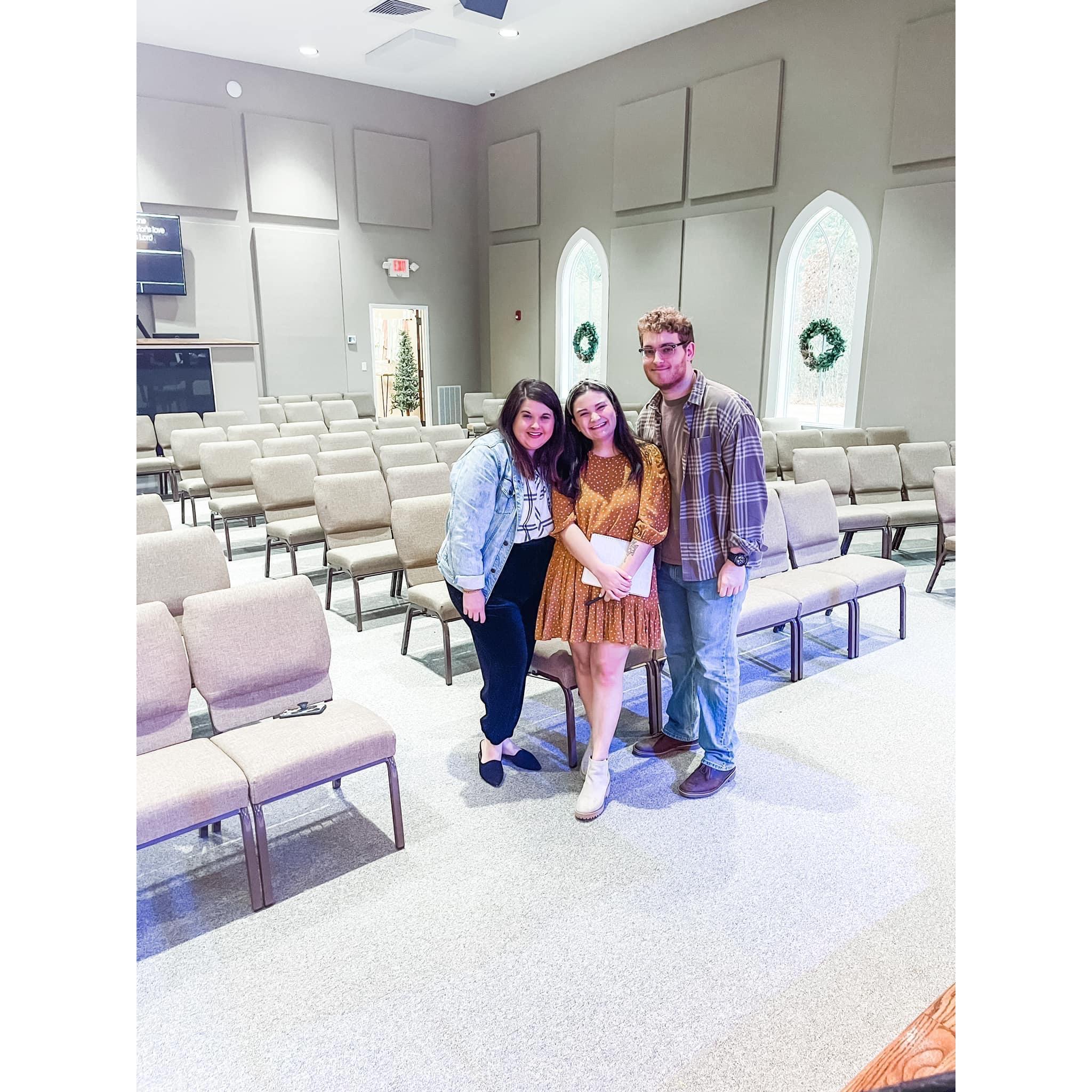 12/16/2021: Meeting our wonderful wedding planner at the chapel where the ceremony will be held!
