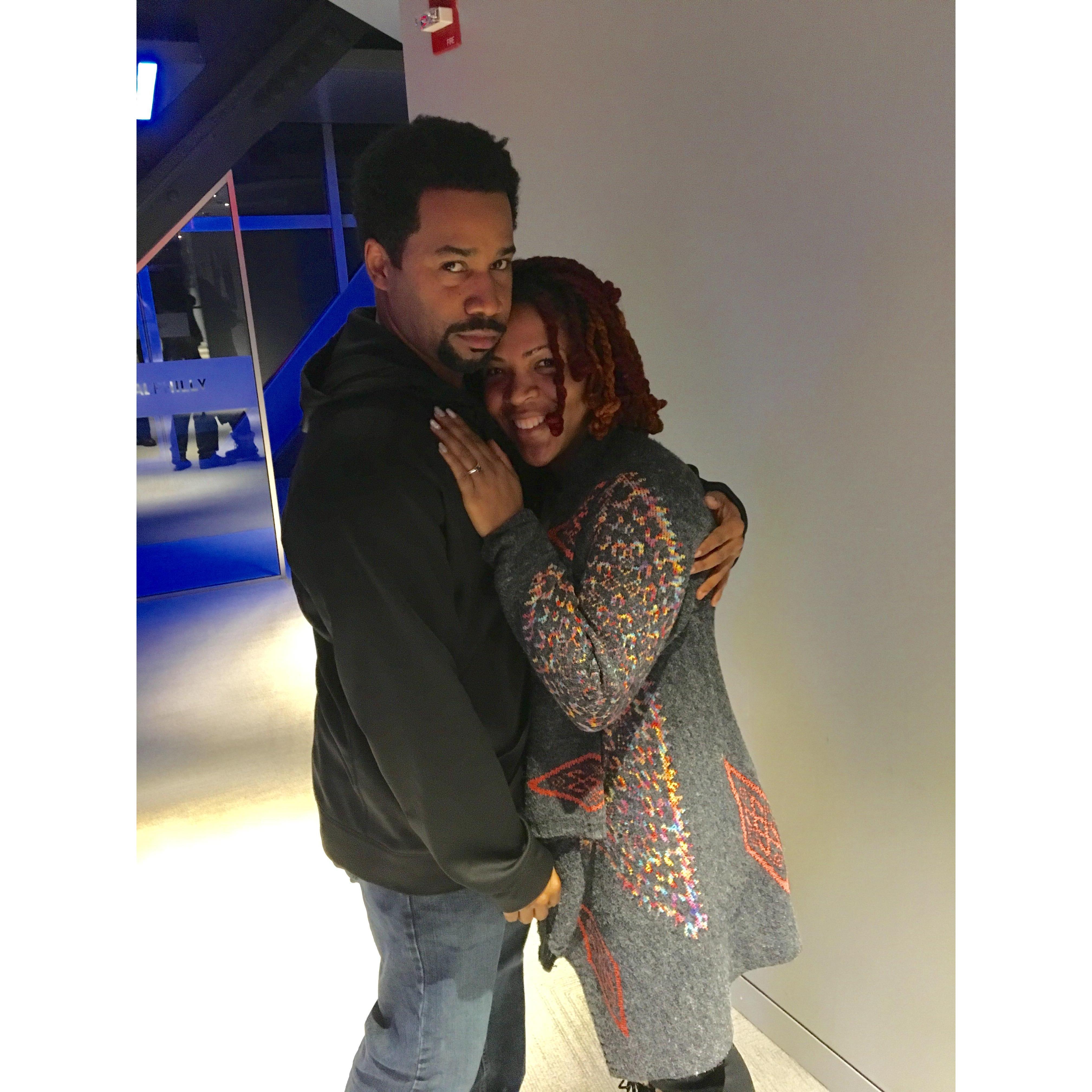 Taken at Observation Deck in Philadelphia right after he proposed