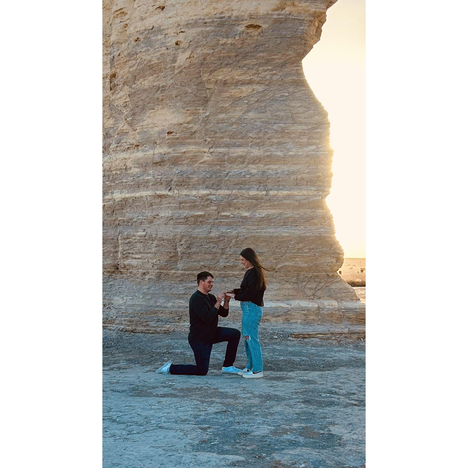Karisma told Brandt when they first started dating that she had always wanted to see Monument Rocks.. He took her there for the first time April 11th AND proposed :)